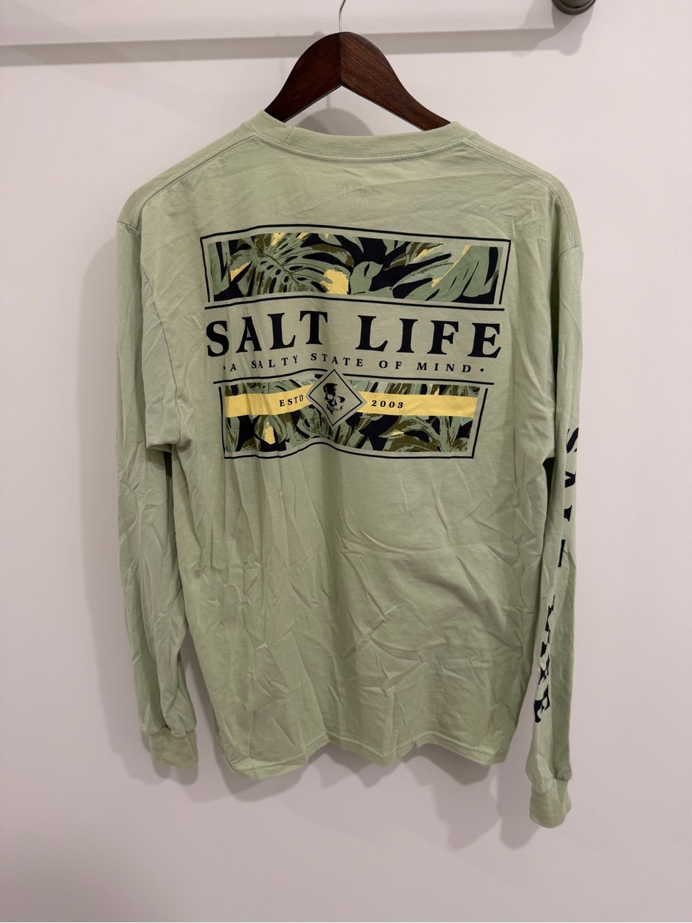 Salt Life Long Sleeve Graphic Tee - Light Green with Yellow Accents